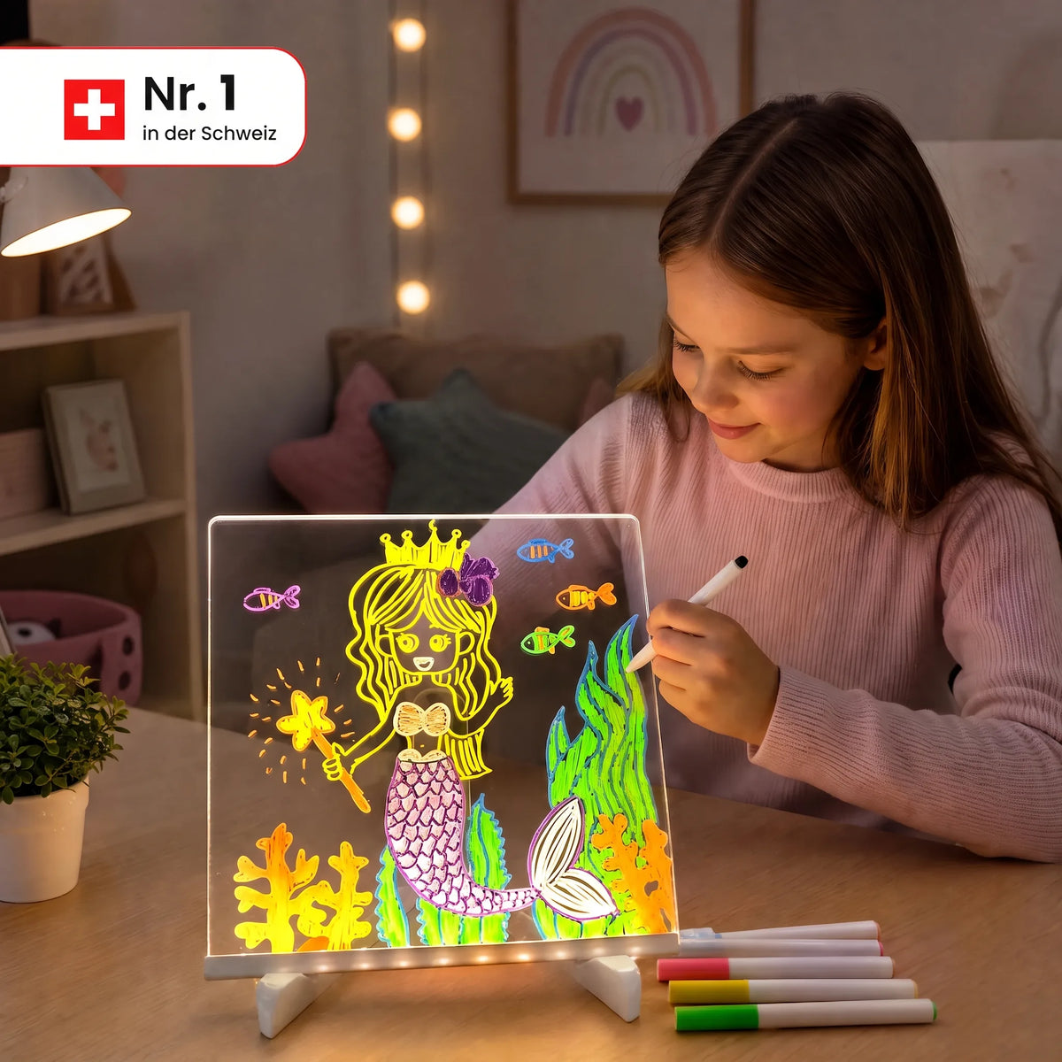 Magisches LED-Zeichentablett für Kinder OHMYSWISS