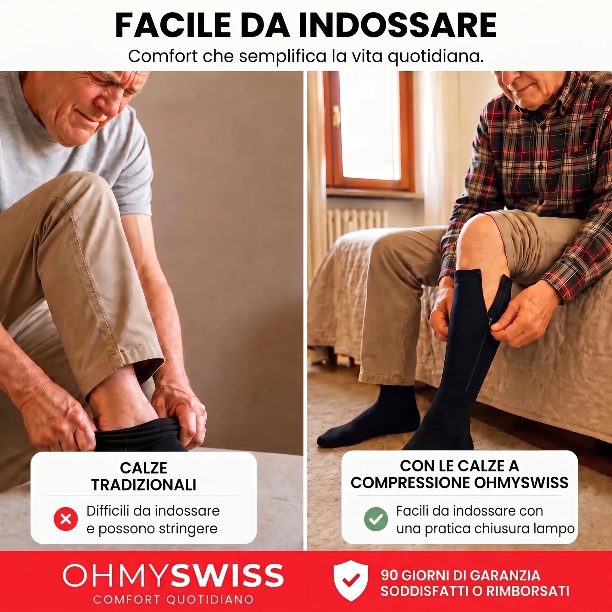 Kompressionsstrümpfe mit Reißverschluss von OHMYSWISS