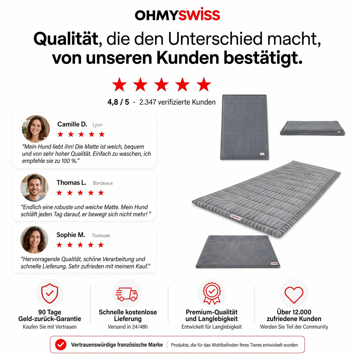 Fodera protettiva per divano in peluche con protezione contro i capelli OHMYSWISS