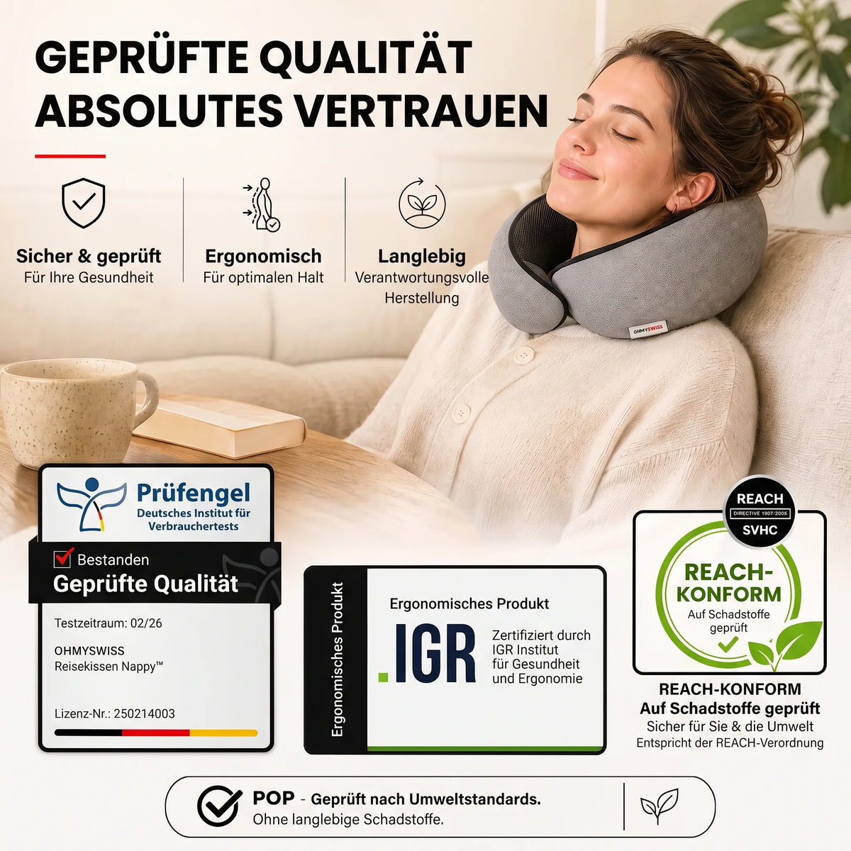 Nappy™ – Das ergonomische Reisekissen von OHMYSWISS