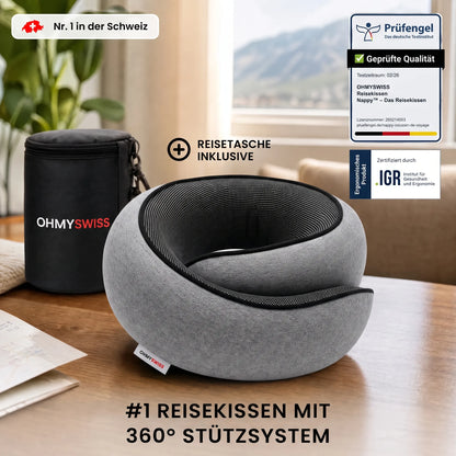 Nappy™ – Das ergonomische Reisekissen von OHMYSWISS