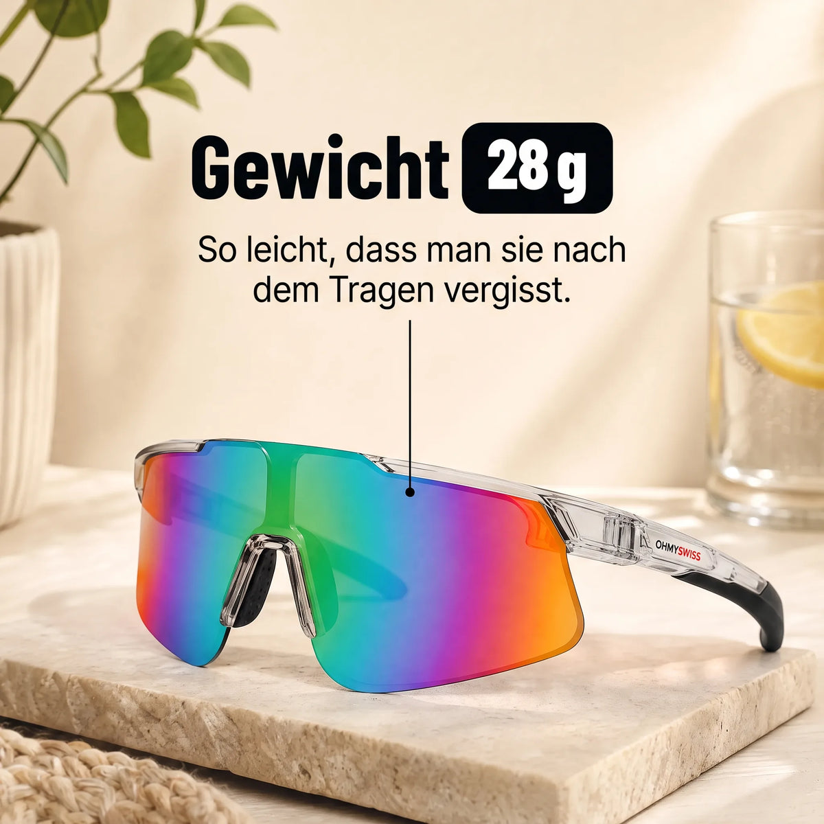 PRO Sport-Sonnenbrille mit Antibeschlagbeschichtung von OHMYSWISS