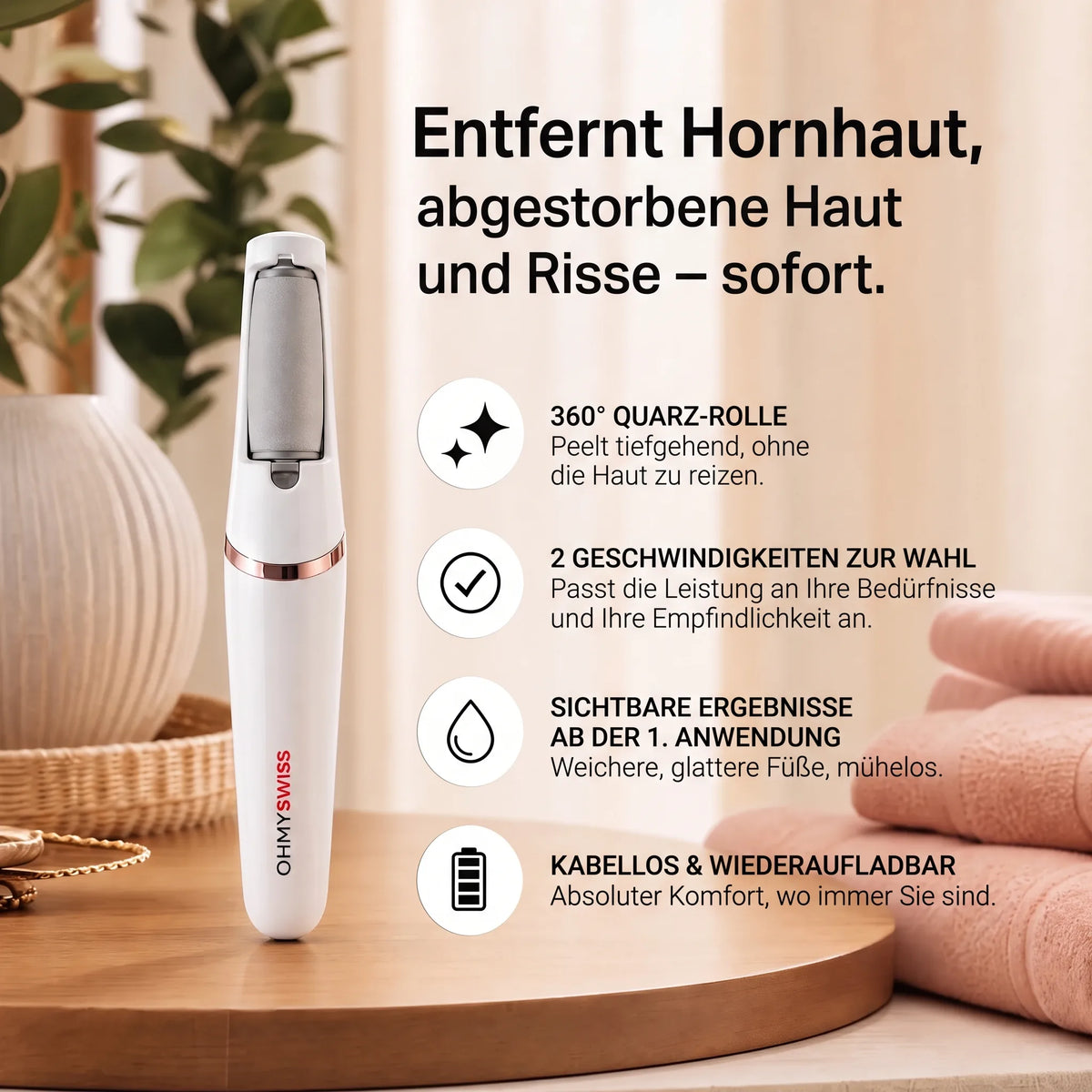 Silk Pro – Elektrische Hornhautfeile von OHMYSWISS