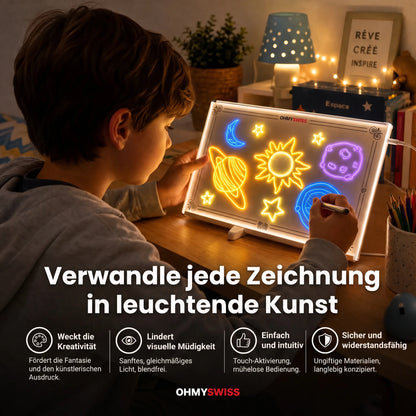 Magisches LED-Zeichentablett für Kinder OHMYSWISS