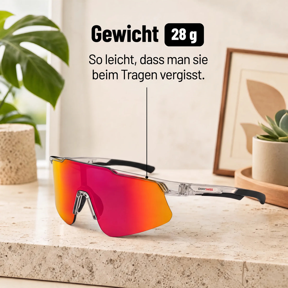 PRO Sport-Sonnenbrille mit Antibeschlagbeschichtung von OHMYSWISS