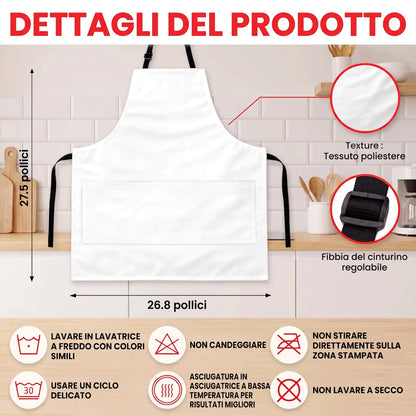 Grembiule Personalizzato con Tasca – Re del Grill OHMYSWISS