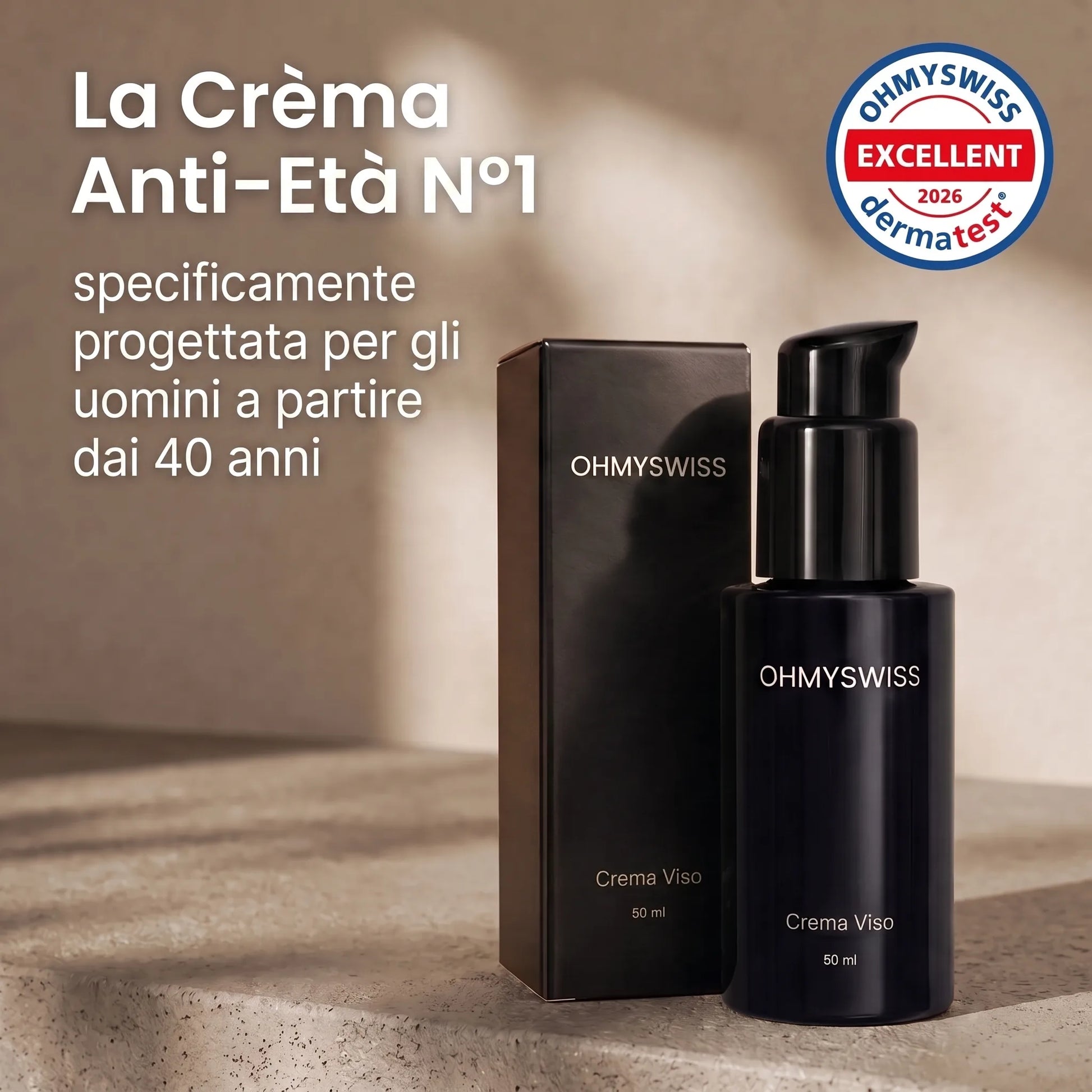 Crema Viso Anti-Età Uomo OHMYSWISS