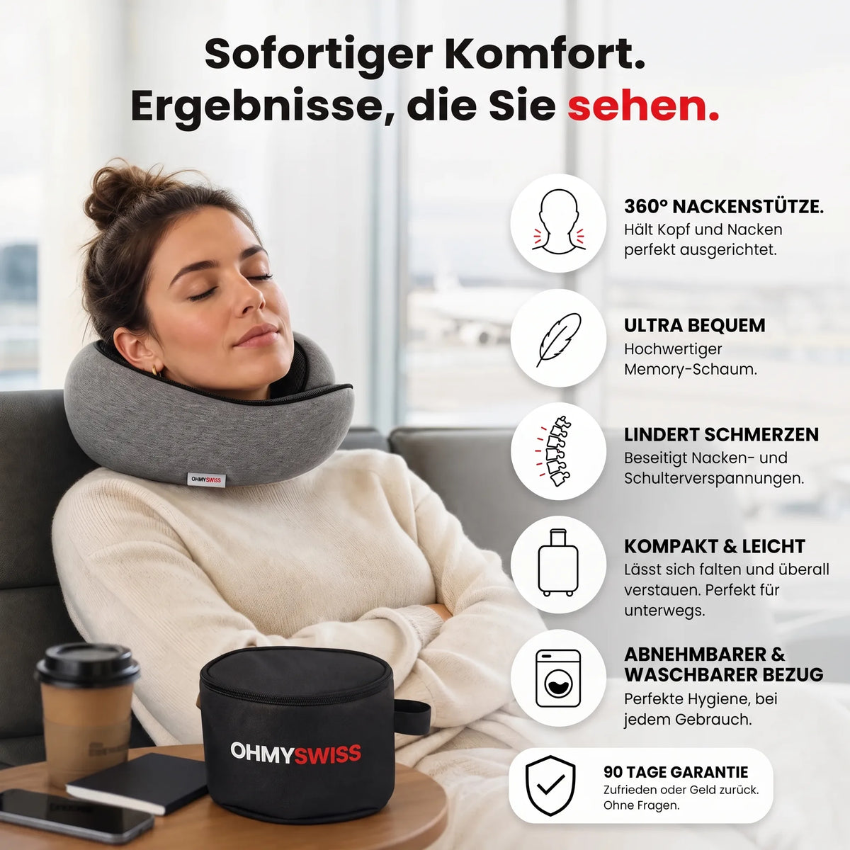 Nappy™ – Das ergonomische Reisekissen von OHMYSWISS