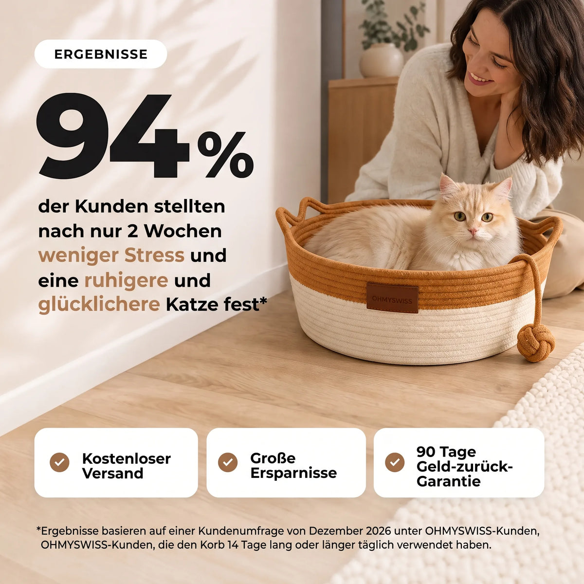 Nidora – Il nido intrecciato a mano che rassicura il vostro gatto OHMYSWISS