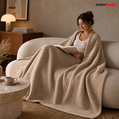 Coperta in mussola 100% cotone – Morbida come una nuvola, perfetta per coccolarsi OHMYSWISS