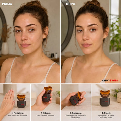 OHMYSWISS Entwässerungsbürste für das Gesicht