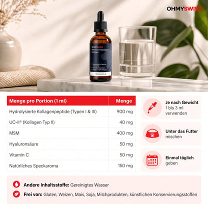 Collagene liquido Premium per cani OHMYSWISS