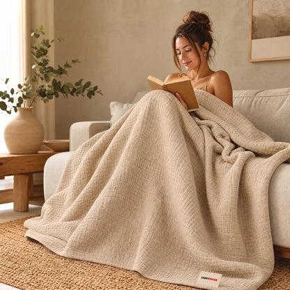 Coperta in mussola 100% cotone – Morbidezza Nuvola OHMYSWISS