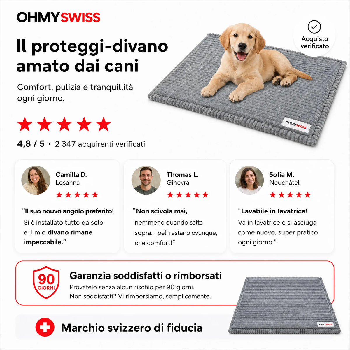 Zweisitzer-Sofa „Plush Anti-Pelo“ von OHMYSWISS