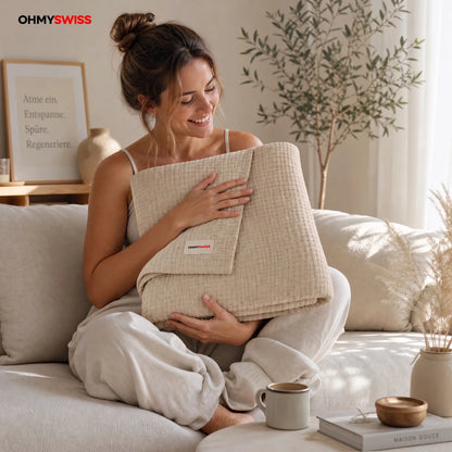 Coperta in mussola 100% cotone – Morbida come una nuvola, perfetta per coccolarsi OHMYSWISS