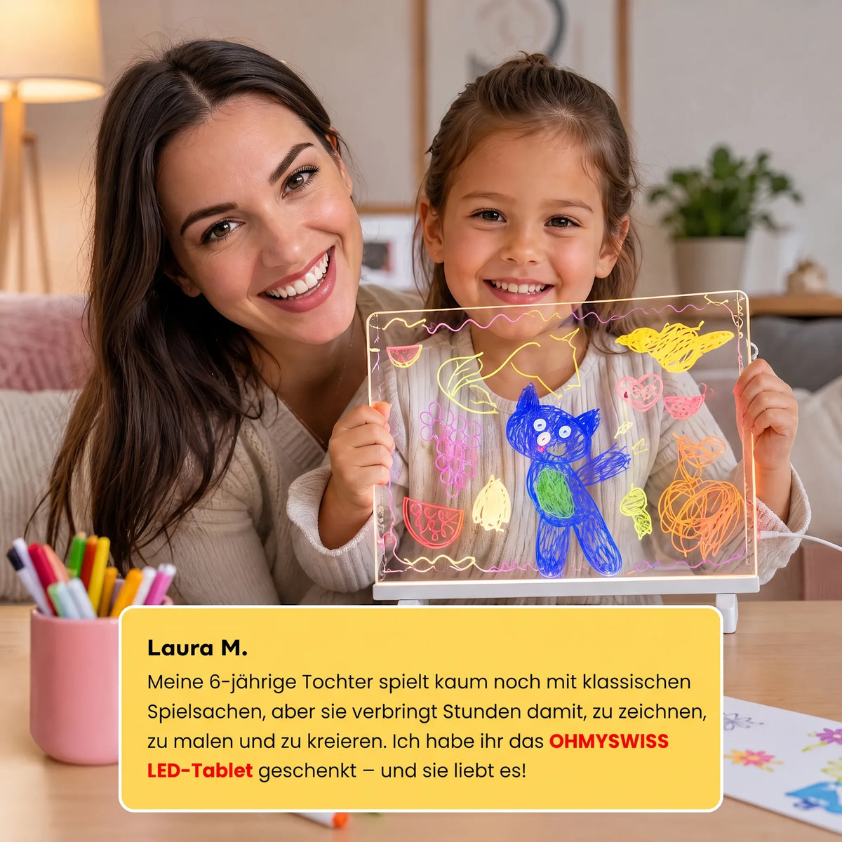 Magisches LED-Zeichentablett für Kinder OHMYSWISS