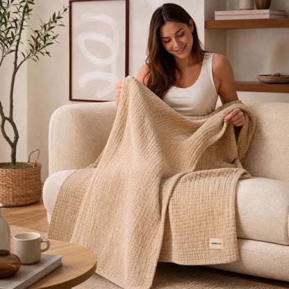 Coperta in mussola 100% cotone – Morbida come una nuvola, perfetta per coccolarsi OHMYSWISS
