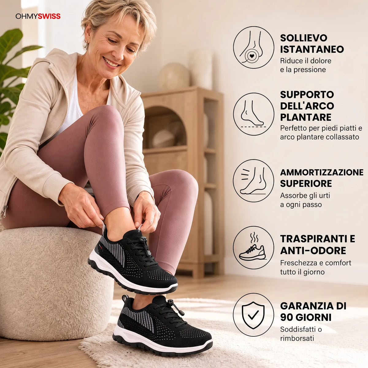 Bequeme Sneaker für geschwollene und breite Füße von OHMYSWISS