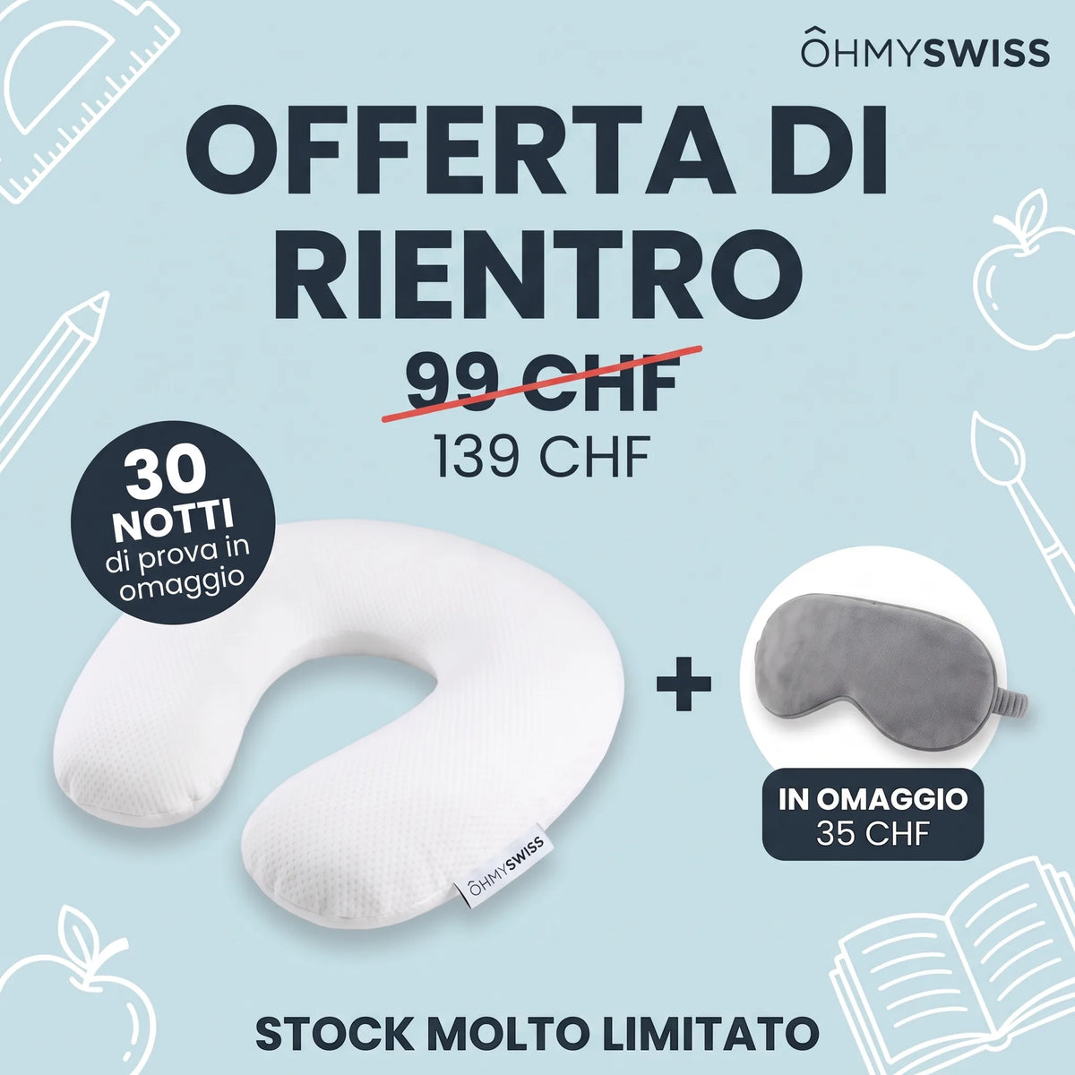 Cuscino Ergonomico a U XXL OHMYSWISS