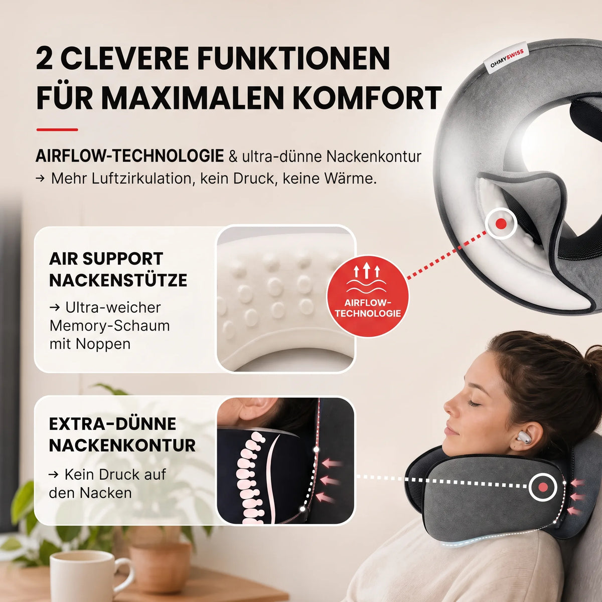 Nappy™ – Das ergonomische Reisekissen von OHMYSWISS