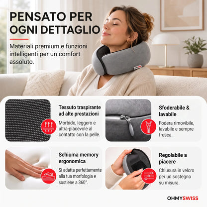 Cuscino da viaggio ergonomico OHMYSWISS