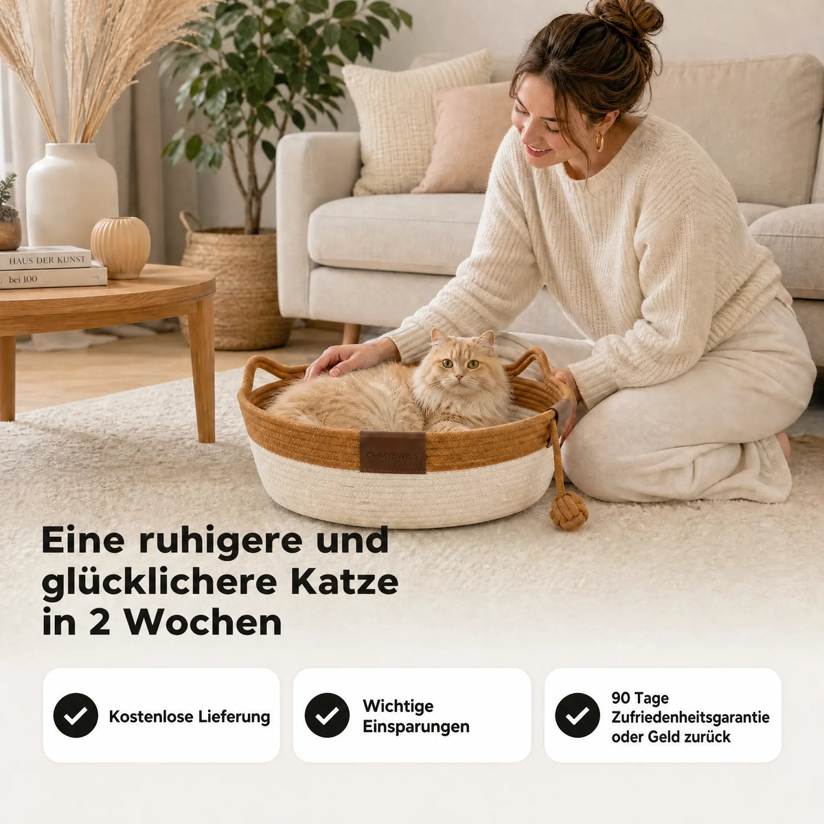 Das handgeflochtene Katzennest das Ihre Katze beruhigt – OHMYSWISS