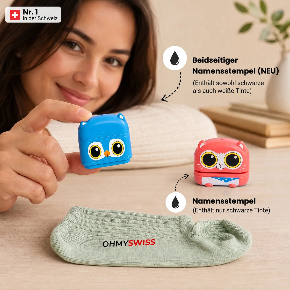 KiddoTampon™ — Timbro personalizzato con nome per bambini OHMYSWISS