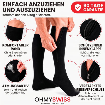 Kompressionsstrümpfe mit Reißverschluss von OHMYSWISS