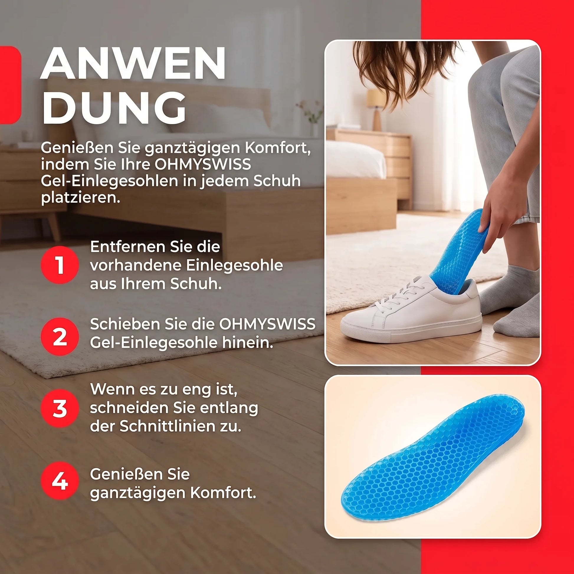 Gel Komfort+ Einlegesohlen OHMYSWISS