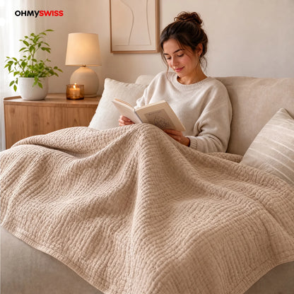 Coperta in mussola 100% cotone – Morbida come una nuvola, perfetta per coccolarsi OHMYSWISS