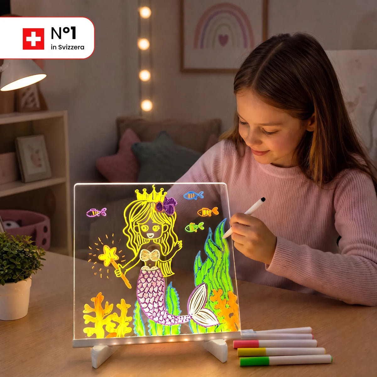 OHMYSWISS Magisches LED-Tablet für Kinder