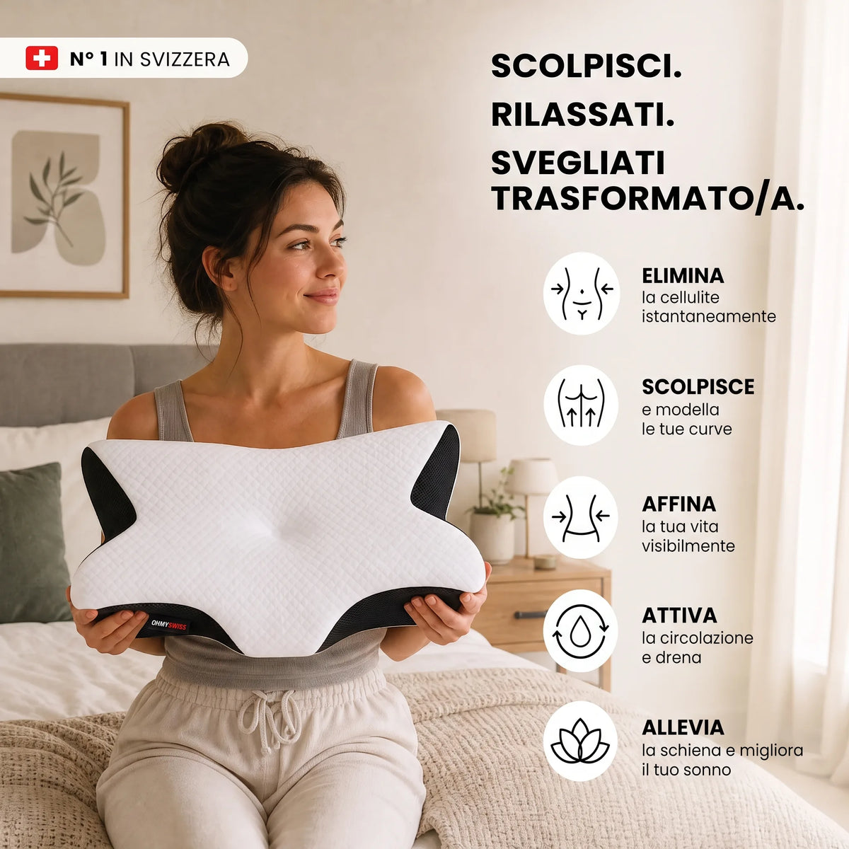 Cuscino ergonomico cervicale OHMYSWISS