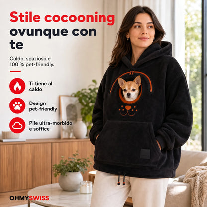 Felpa con cappuccio porta-animali Sherpa – Trasporta il tuo amico a quattro zampe con le mani libere OHMYSWISS