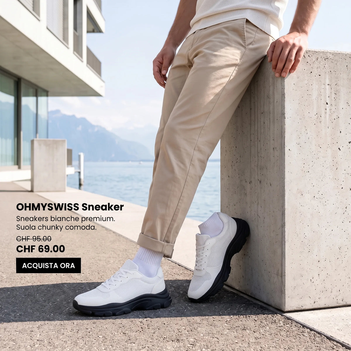 Sneakers Limitless con Rialzo Invisibile OHMYSWISS