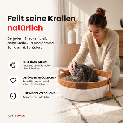 Nidora – Il nido intrecciato a mano che rassicura il vostro gatto OHMYSWISS