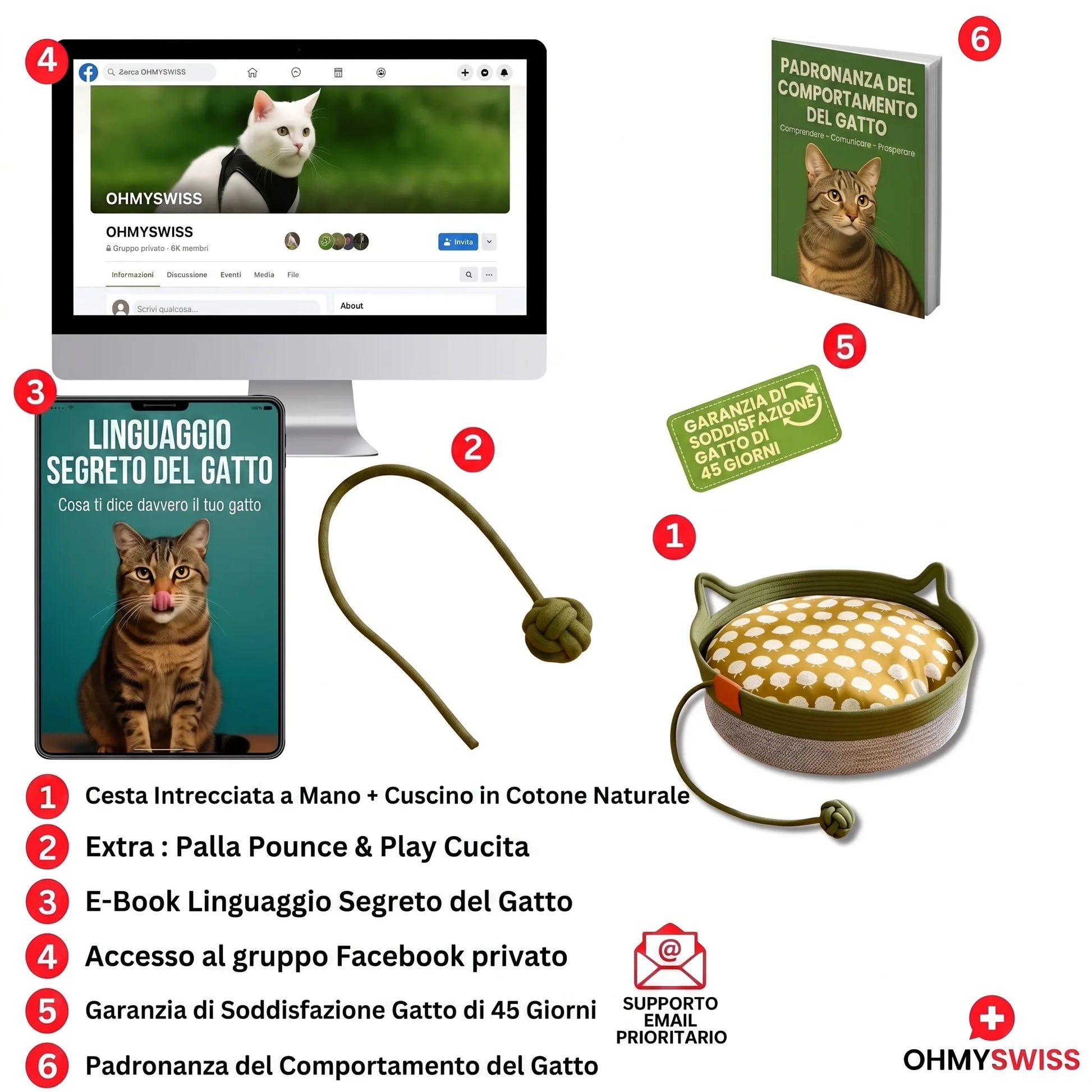 Cuccia Instinct in corda intrecciata per gatti OHMYSWISS