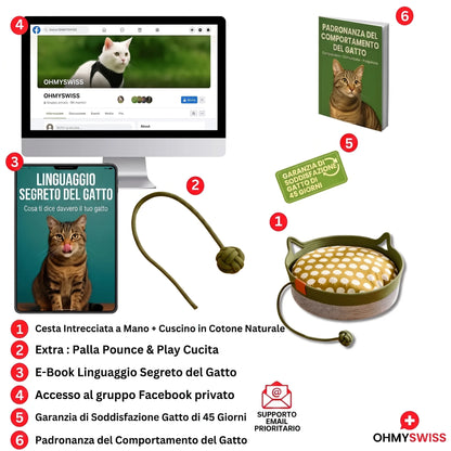 Cuccia Instinct in corda intrecciata per gatti OHMYSWISS