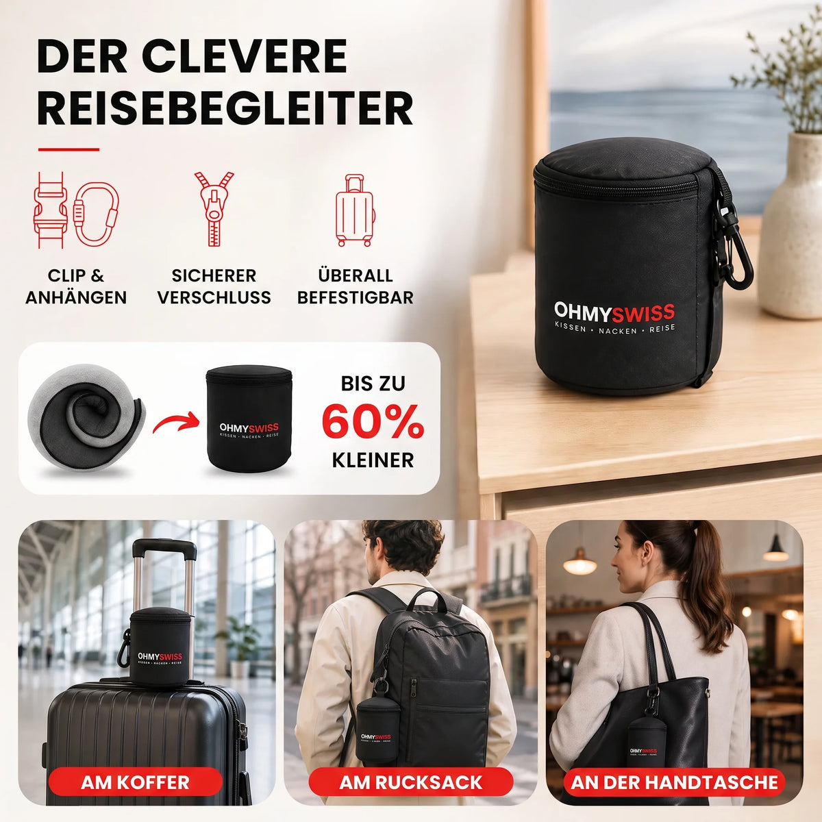 Nappy™ – Das ergonomische Reisekissen von OHMYSWISS