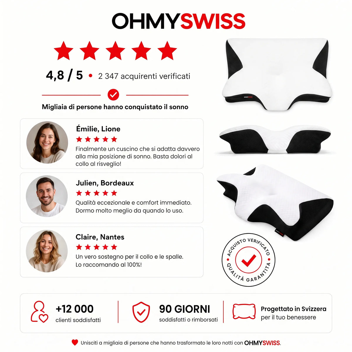 Cuscino ergonomico Somnia OHMYSWISS