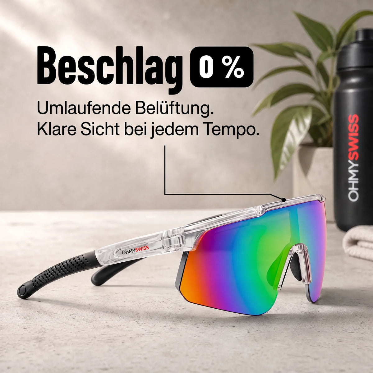 PRO Sport-Sonnenbrille mit Antibeschlagbeschichtung von OHMYSWISS