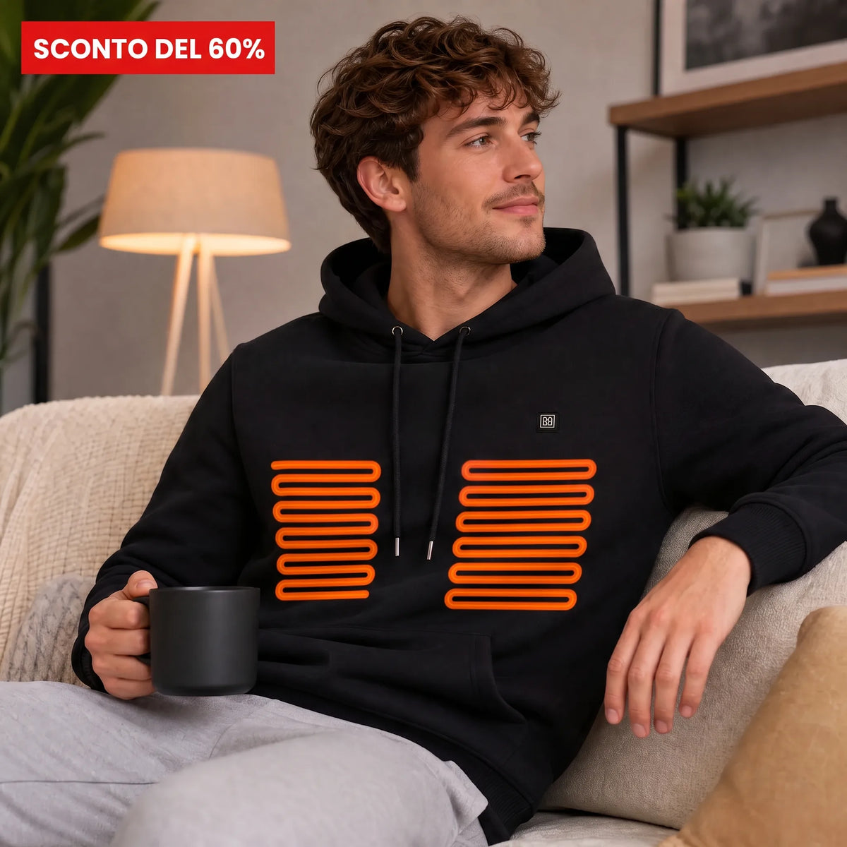 Felpa con cappuccio riscaldante Premium OHMYSWISS