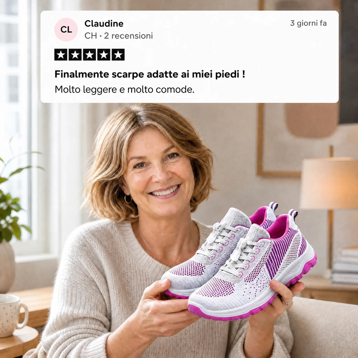Bequeme Sneaker für geschwollene und breite Füße von OHMYSWISS