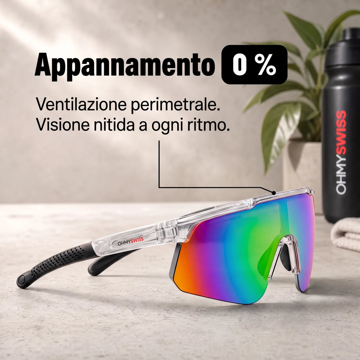 OHMYSWISS PRO Sportbrille mit Antibeschlag-Funktion