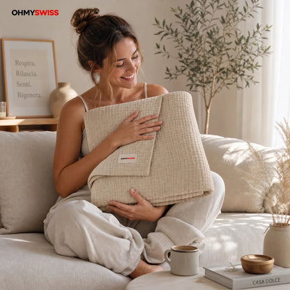 Coperta in mussola 100% cotone – Morbidezza Nuvola OHMYSWISS