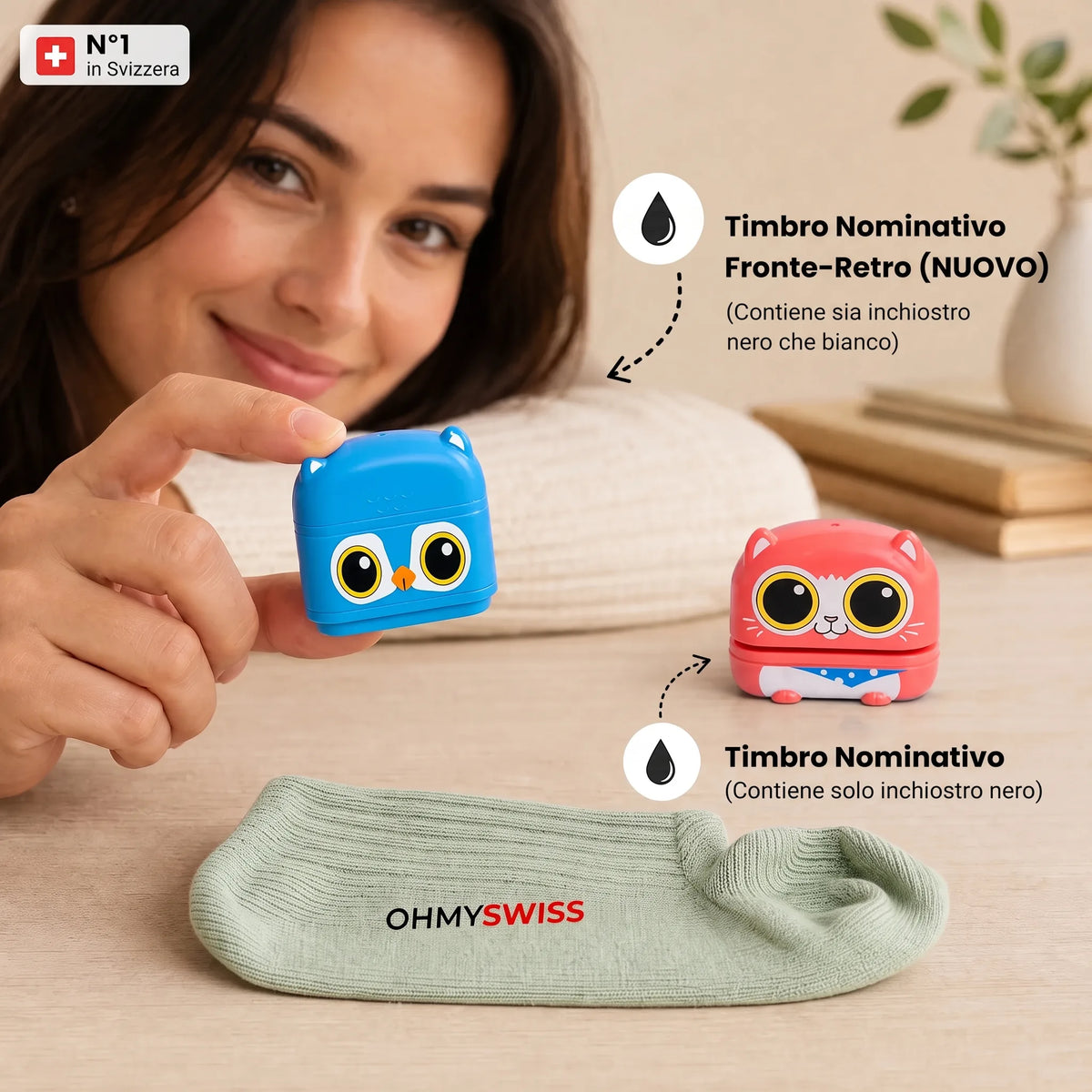 KiddoTampon™ — Timbro personalizzato con il nome del bambino OHMYSWISS