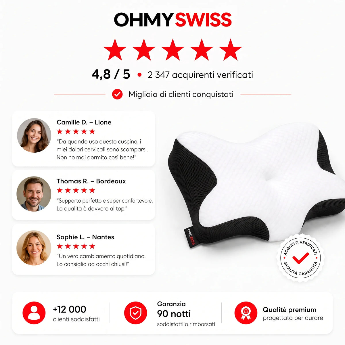 Cuscino ergonomico Somnia OHMYSWISS