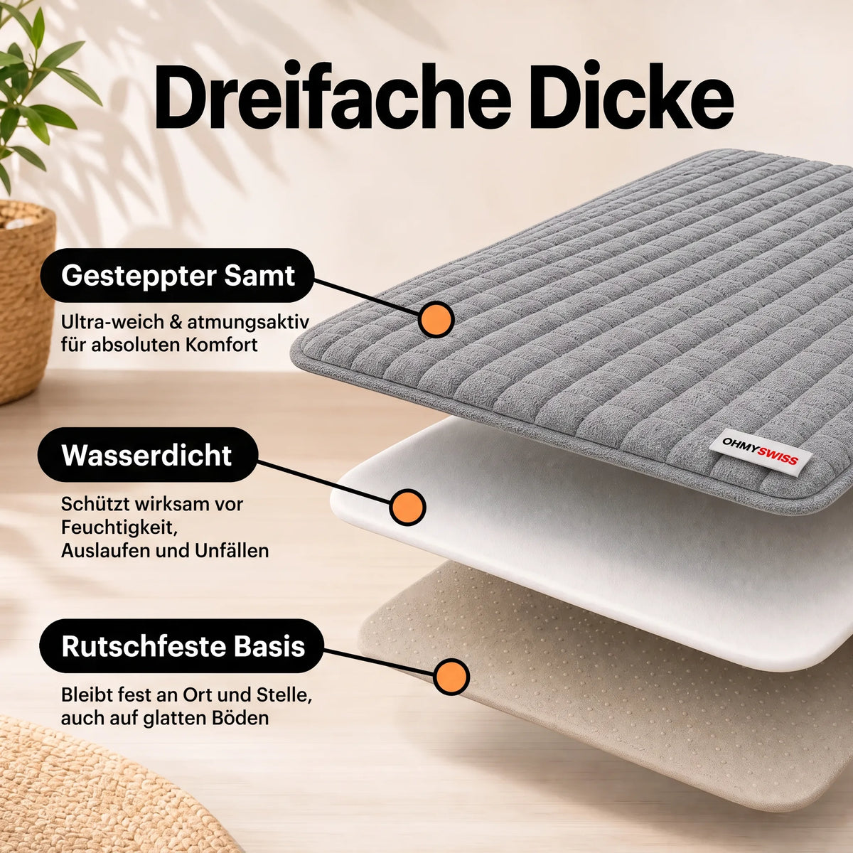 Fodera protettiva per divano in peluche con protezione contro i capelli OHMYSWISS