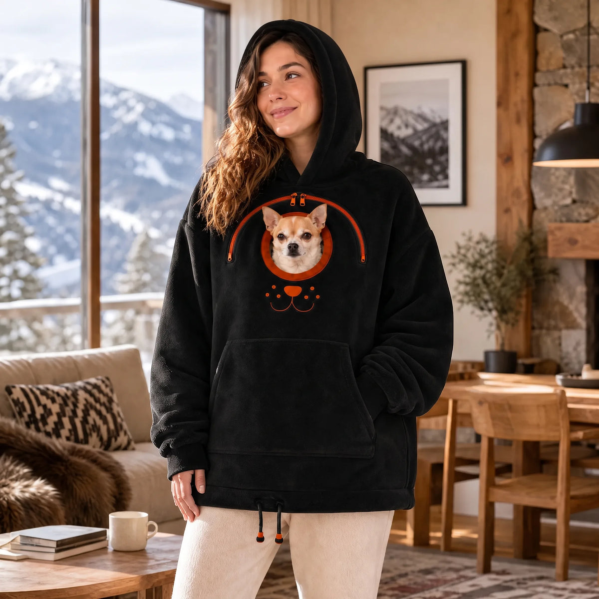 Felpa con cappuccio porta-animali Sherpa – Trasporta il tuo amico a quattro zampe con le mani libere OHMYSWISS