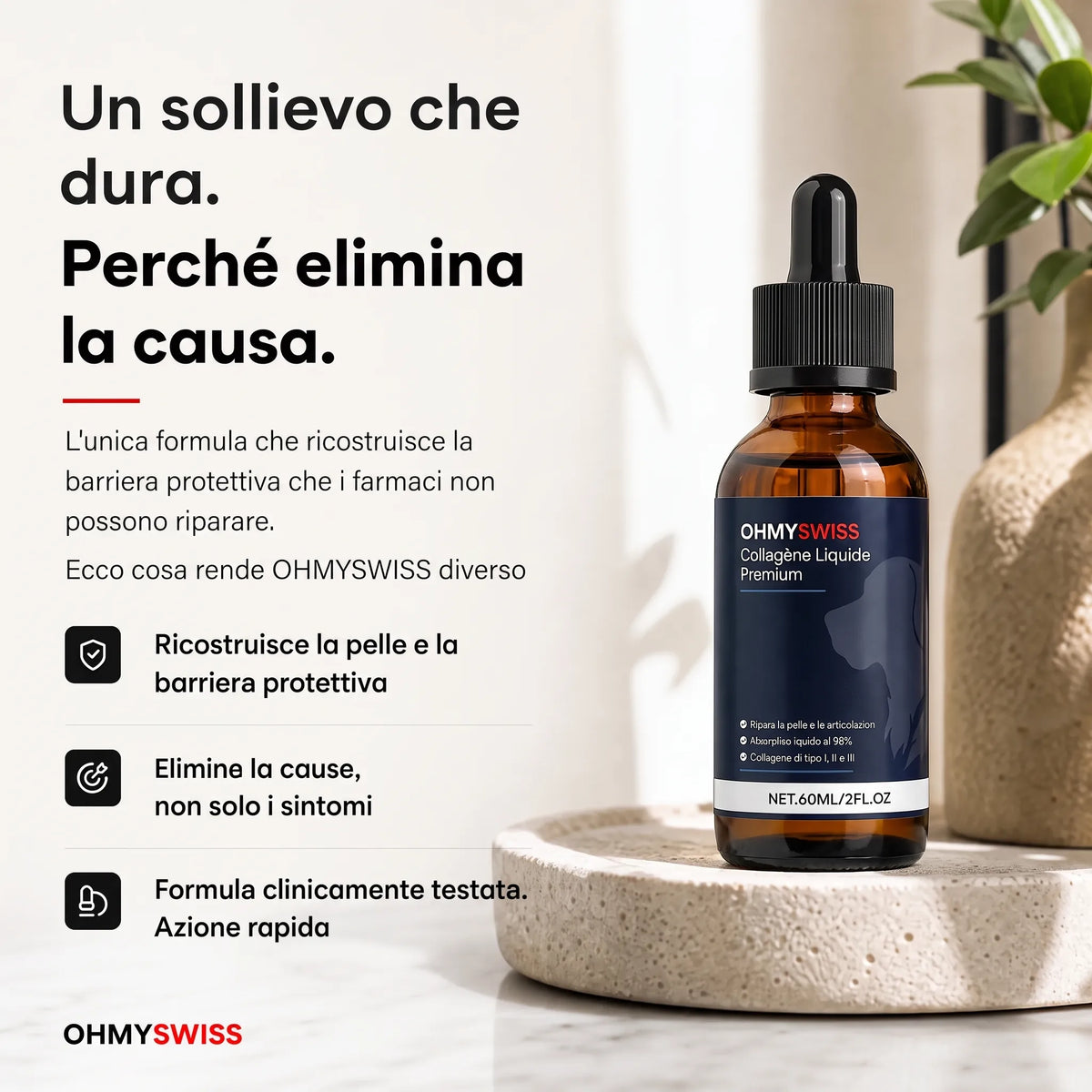 Collagene liquido premium per cani OHMYSWISS