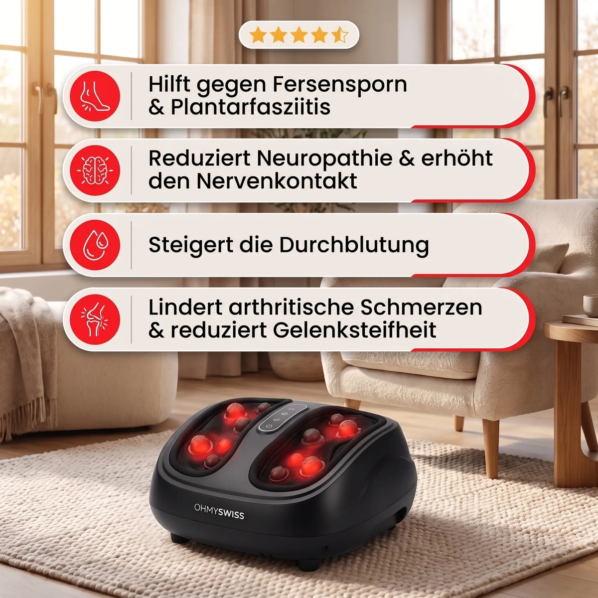 Fodlux Pro – Beheiztes Fußmassagegerät OHMYSWISS